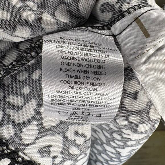 LOFT Leopard Print Black White Wrap Dress Sz 2 - Picture 6 of 6